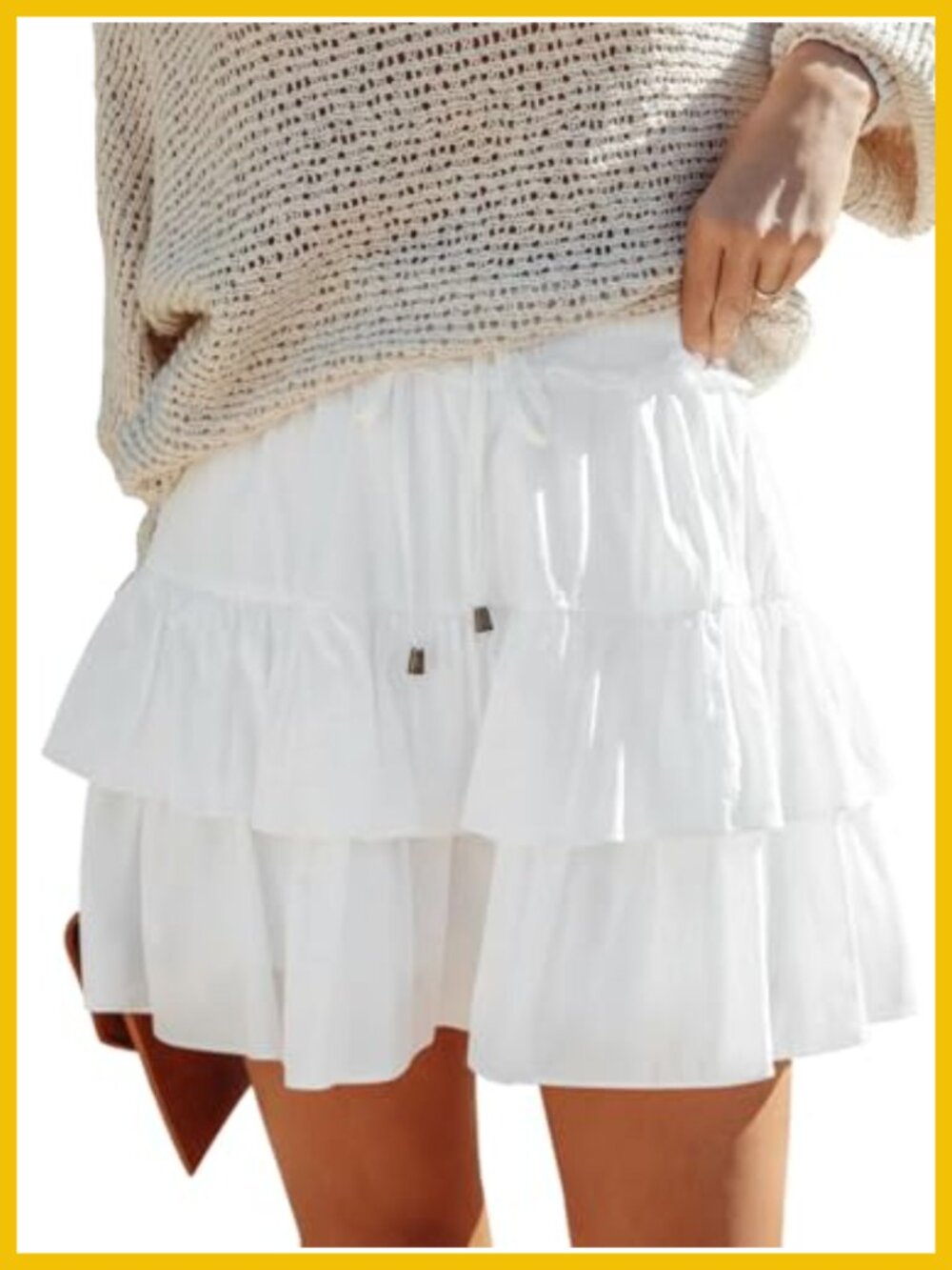Flowy Ruffled Tiered Skorts High Waist Mini Tennis Golf Comfy Shorts